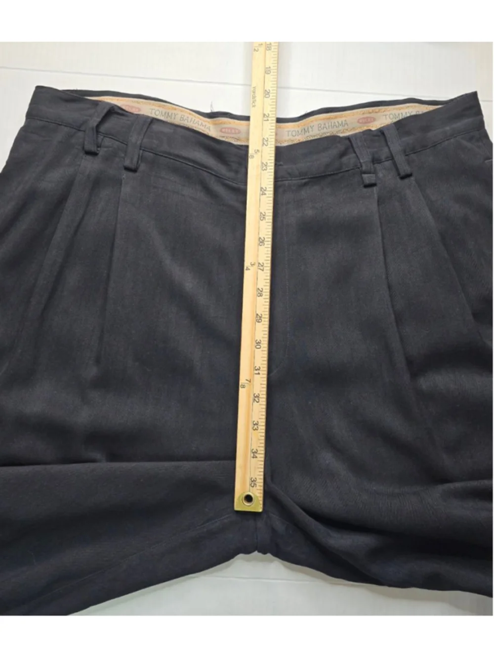 Tommy Bahama 100% Silk Black Pleated Cuffed Dress Pants Mens 38